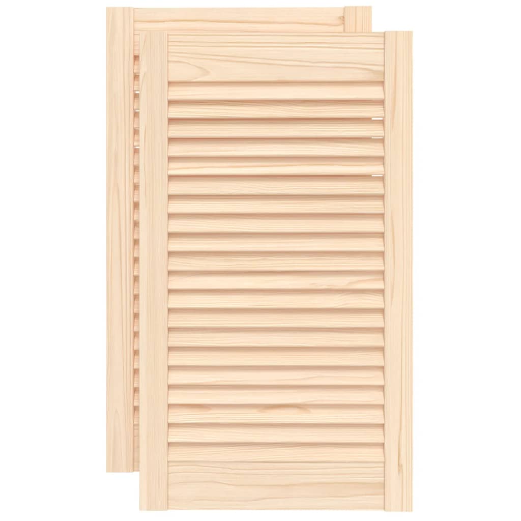 Portes d'armoire Vidaxl avec des lattes 2 PCS 69x39.4 cm Pine solide
