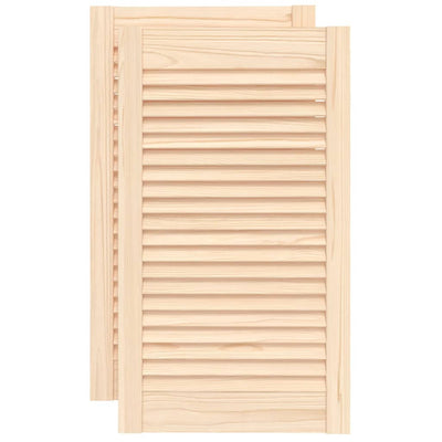 Portes d'armoire Vidaxl avec des lattes 2 PCS 69x39.4 cm Pine solide