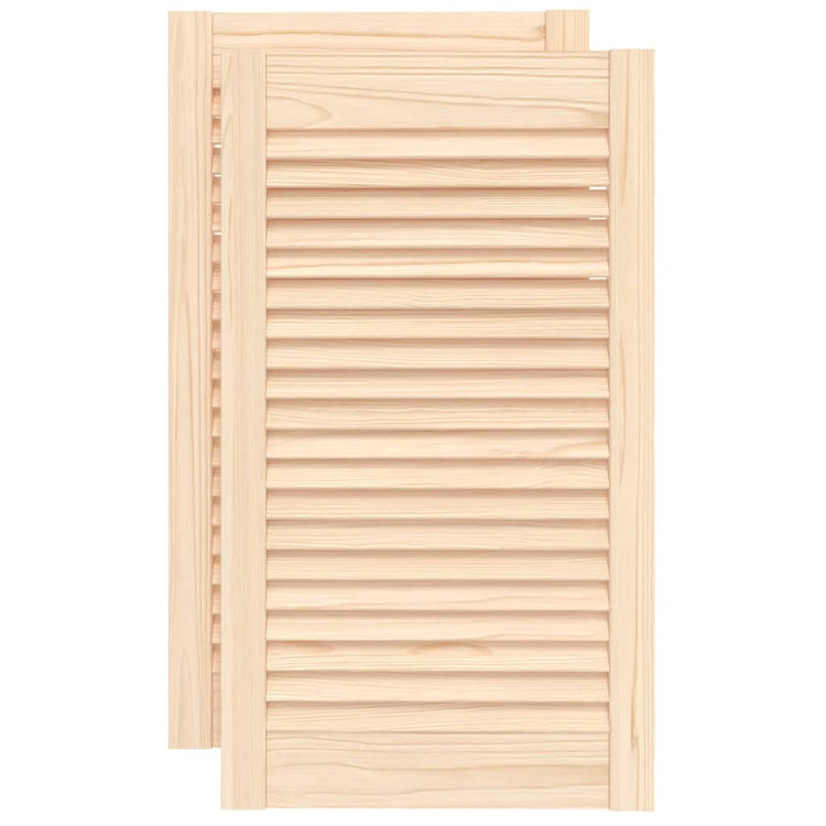 Portes d'armoire Vidaxl avec des lattes 2 PCS 69x39.4 cm Pine solide