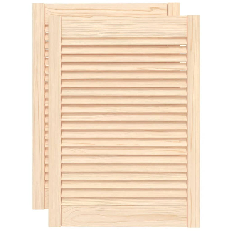 Portes d'armoires Vidaxl avec des lattes 2 PCS 69x49.4 cm Pine solide