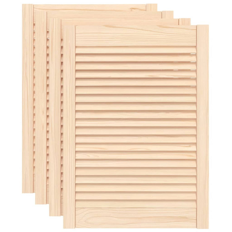 Portes de placard Vidaxl avec des lattes 4 pcs 69x49.4 cm Pine solide