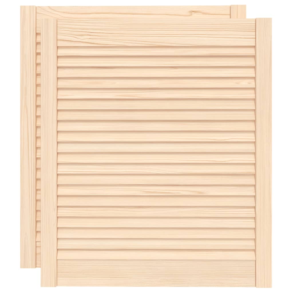 Portes de placard Vidaxl avec des lattes 2 pcs 69x59.4 cm Pine solide