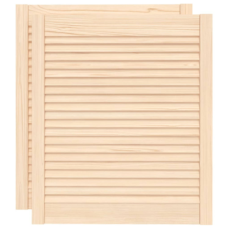 Portes de placard Vidaxl avec des lattes 2 pcs 69x59.4 cm Pine solide