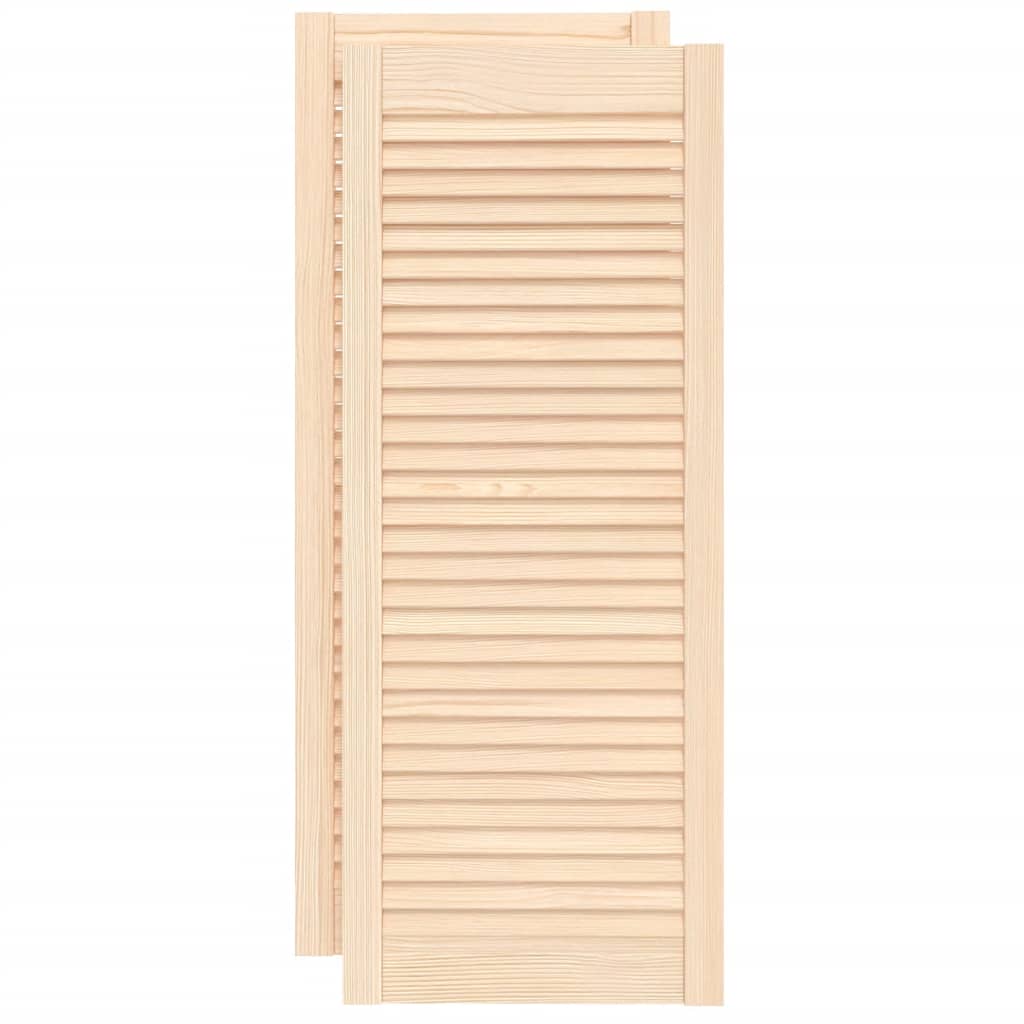 Portes de placard Vidaxl avec des lattes 2 pcs 99.3x39.4 cm Pine solide