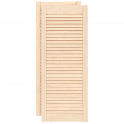 Portes de placard Vidaxl avec des lattes 2 pcs 99.3x39.4 cm Pine solide