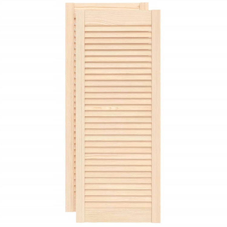 Portes de placard Vidaxl avec des lattes 2 pcs 99.3x39.4 cm Pine solide