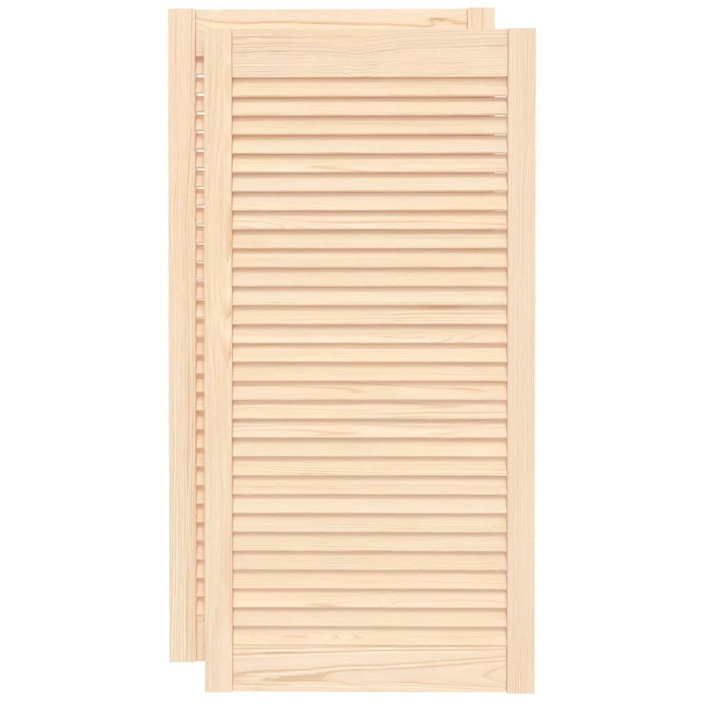 Portes d'armoires Vidaxl avec des lattes 2 pcs 99.3x49.4 cm Pine solide