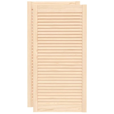 Portes d'armoires Vidaxl avec des lattes 2 pcs 99.3x49.4 cm Pine solide