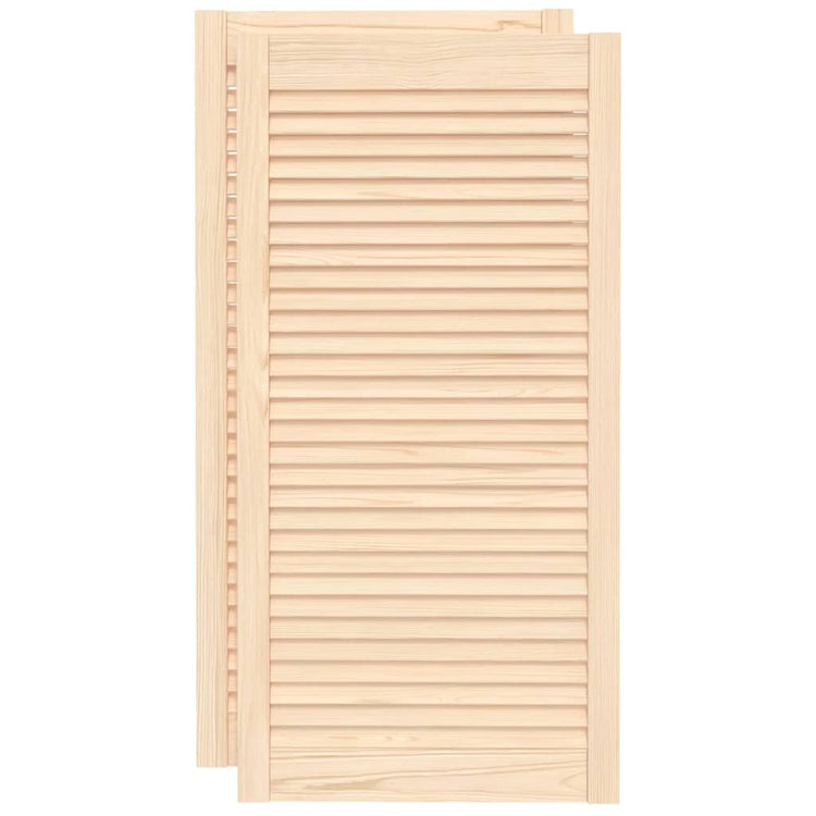Portes d'armoires Vidaxl avec des lattes 2 pcs 99.3x49.4 cm Pine solide