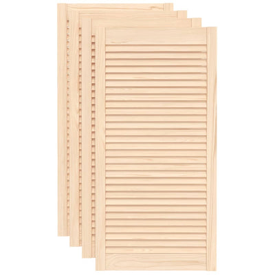 Portes d'armoire Vidaxl avec des lattes 4 PC 99.3x49.4 cm Pine solide