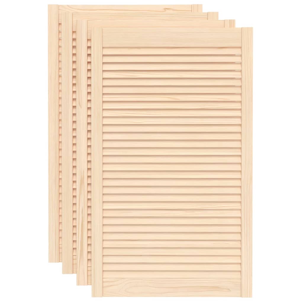Portes d'armoires Vidaxl avec des lattes 4 PC 99.3x59.4 cm Pine solide