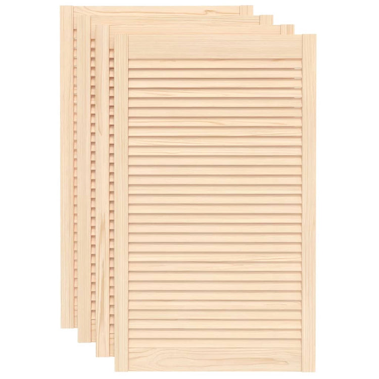 Portes d'armoires Vidaxl avec des lattes 4 PC 99.3x59.4 cm Pine solide