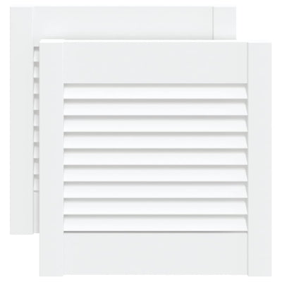 Portes d'armoire Vidaxl avec des lattes 2 pcs 39.5x39.4 cm Bois de pin blanc