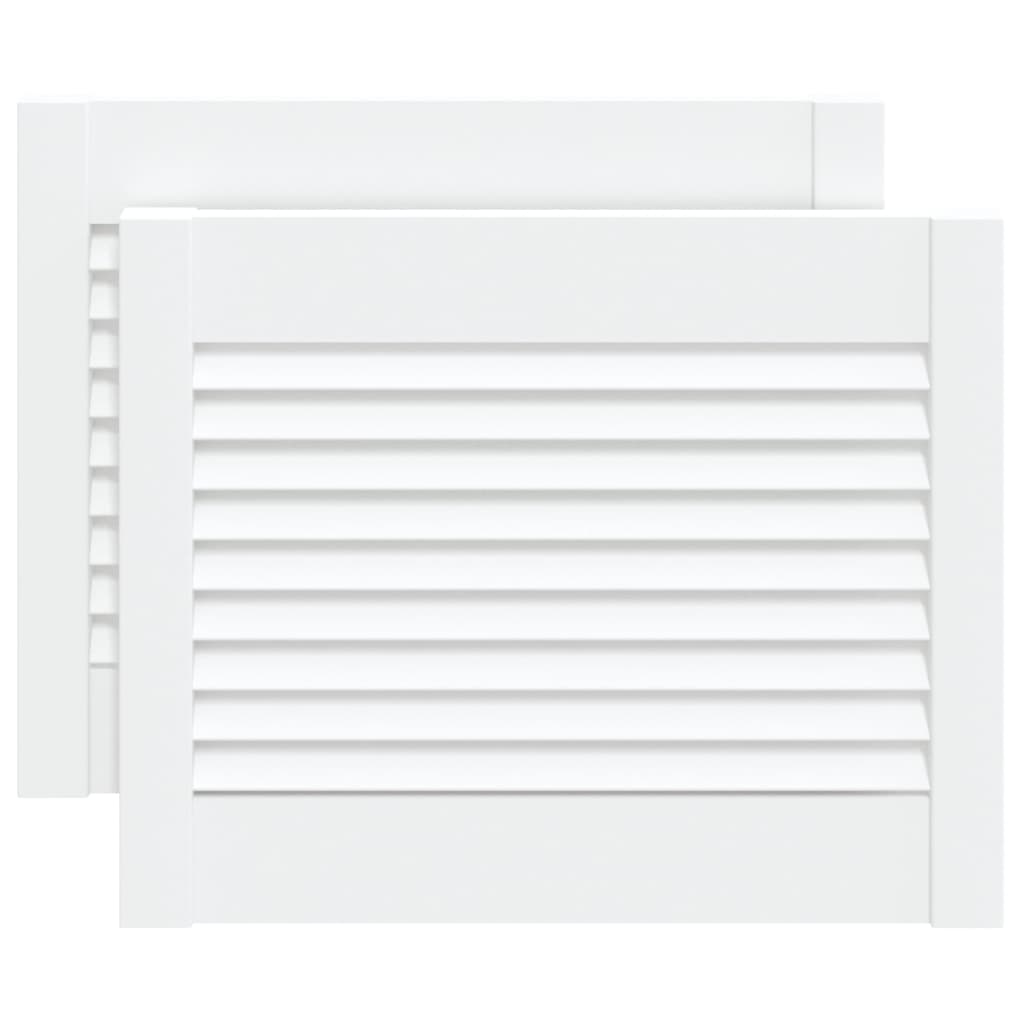 Portes d'armoire Vidaxl avec des lattes 2 pcs 39.5x49.4 cm Bois de pin blanc
