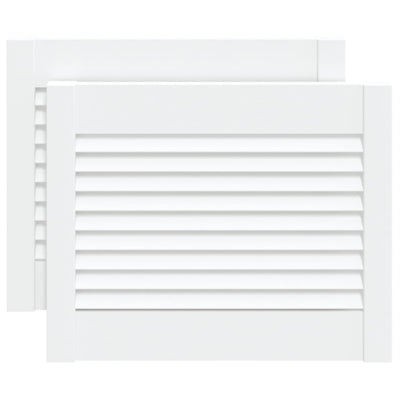 Portes d'armoire Vidaxl avec des lattes 2 pcs 39.5x49.4 cm Bois de pin blanc