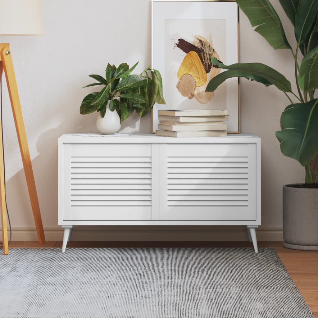 Portes d'armoire Vidaxl avec des lattes 2 pcs 39.5x49.4 cm Bois de pin blanc