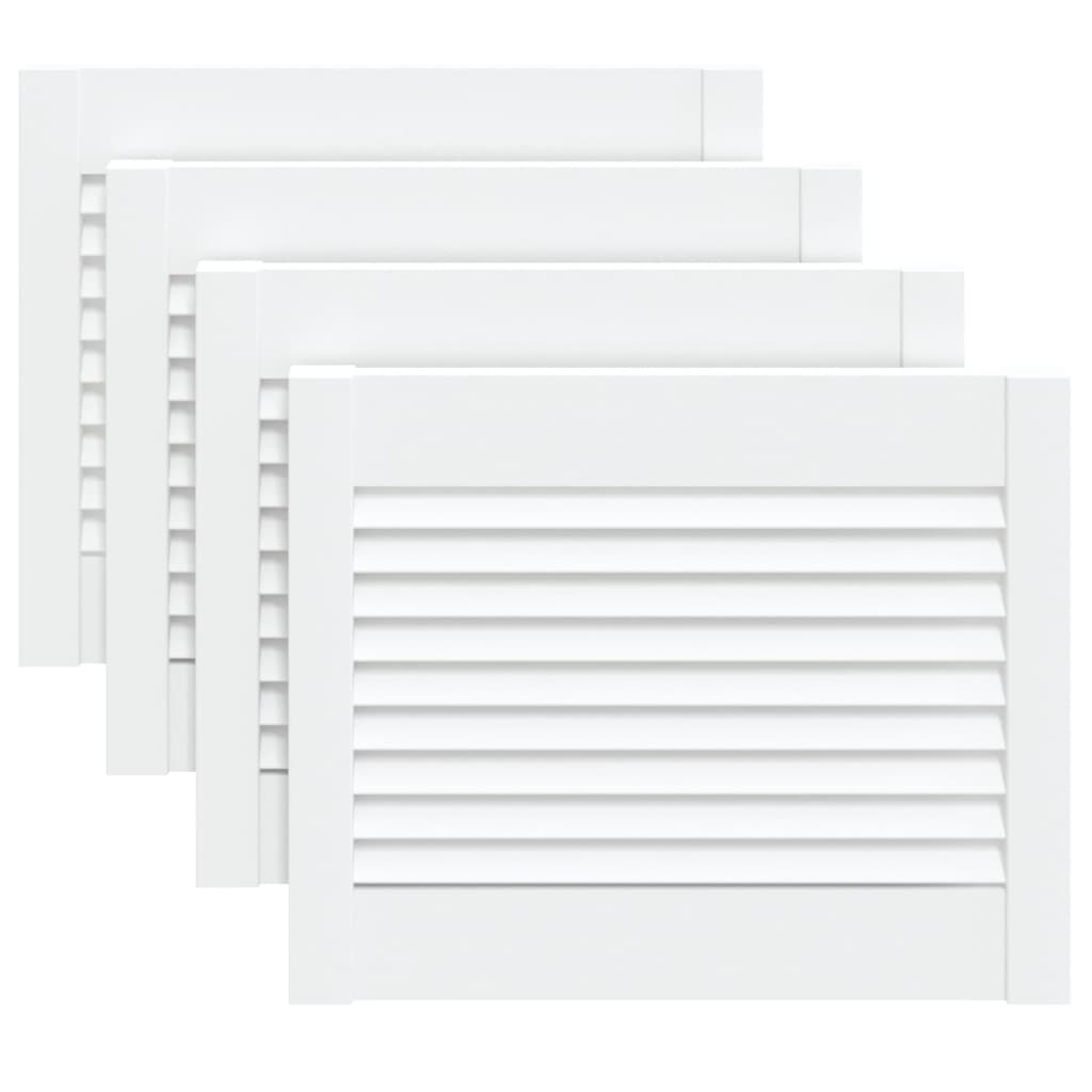 Portes d'armoire Vidaxl avec lattes 4 st 39.5x49.4 cm Bois de pin blanc