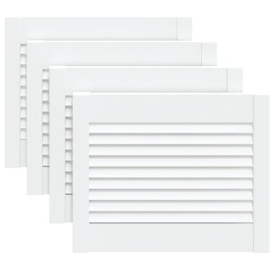 Portes d'armoire Vidaxl avec lattes 4 st 39.5x49.4 cm Bois de pin blanc