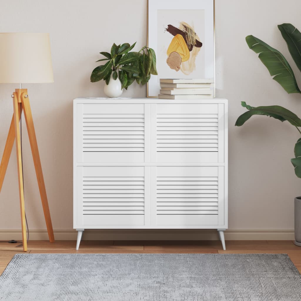 Portes d'armoire Vidaxl avec lattes 4 st 39.5x49.4 cm Bois de pin blanc
