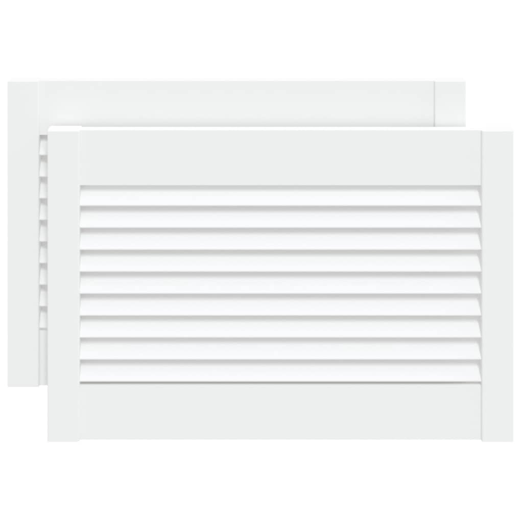 Portes d'armoire Vidaxl avec des lattes 2 pcs 39.5x59.4 cm Bois de pin blanc
