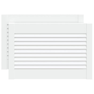 Portes d'armoire Vidaxl avec des lattes 2 pcs 39.5x59.4 cm Bois de pin blanc