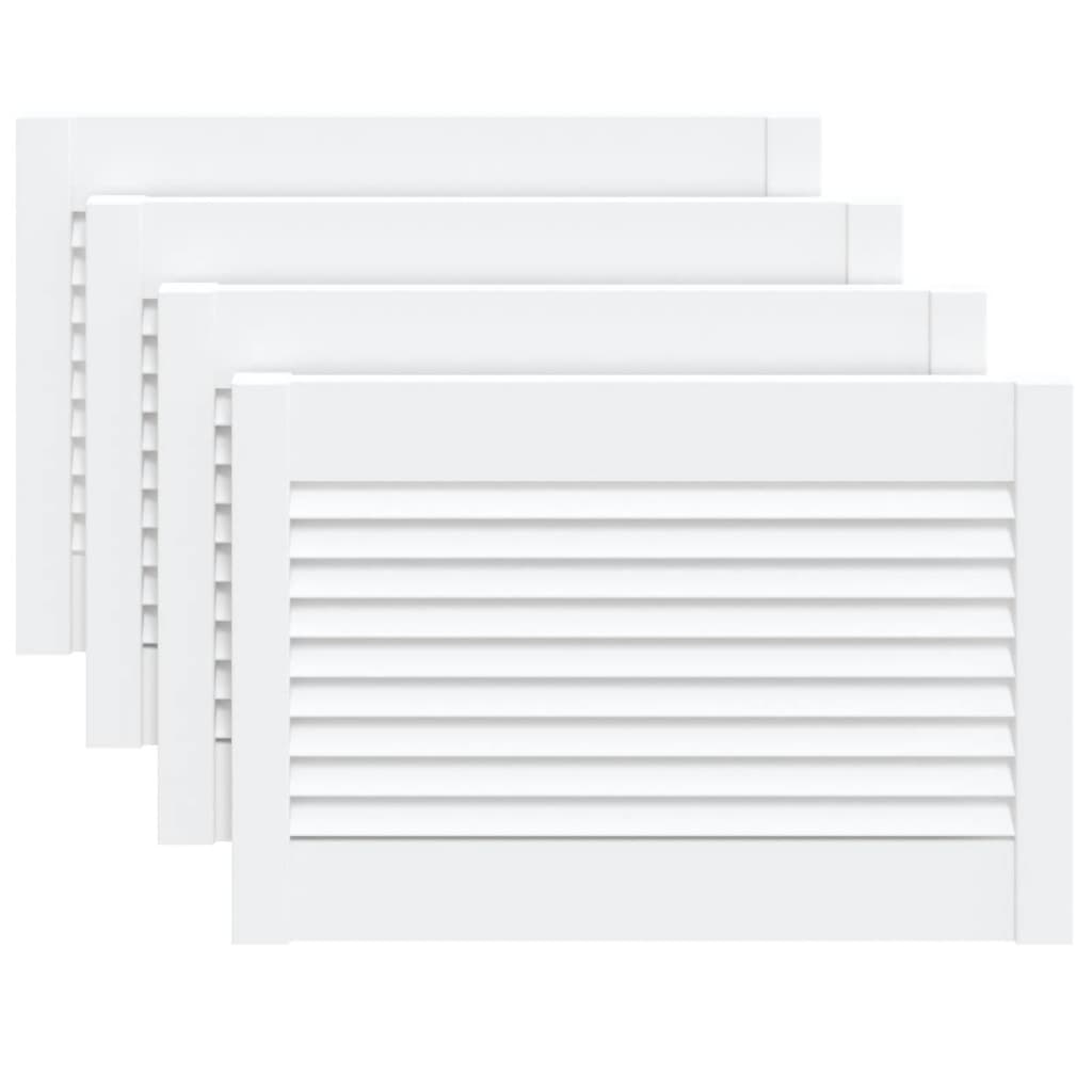 Portes d'armoires Vidaxl avec lattes 4 st 39.5x59.4 cm Bois de pin blanc