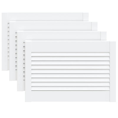 Portes d'armoires Vidaxl avec lattes 4 st 39.5x59.4 cm Bois de pin blanc