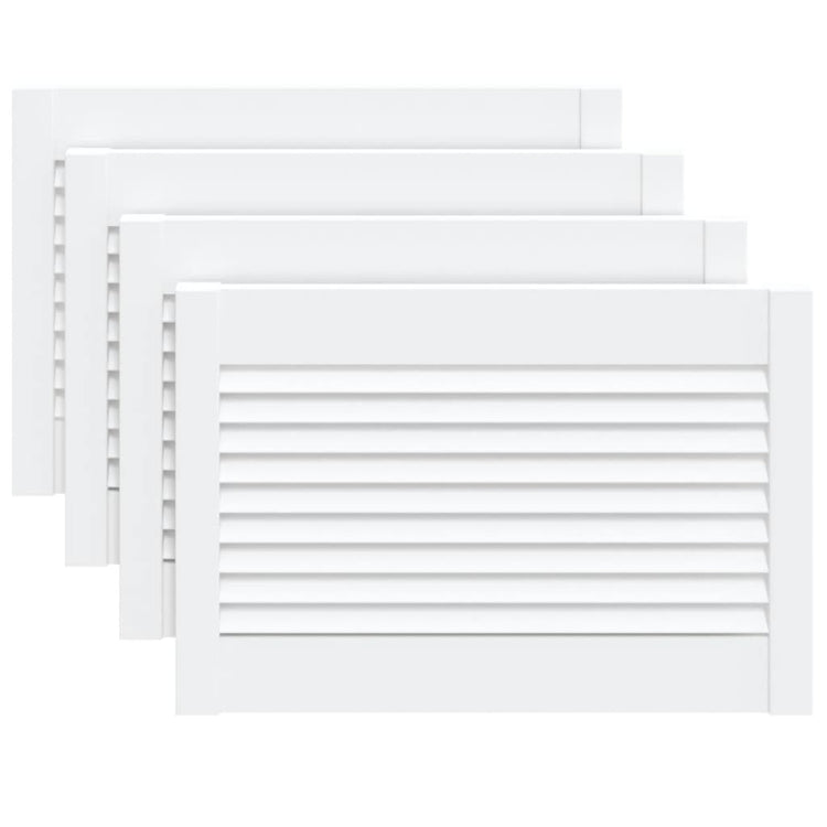 Portes d'armoires Vidaxl avec lattes 4 st 39.5x59.4 cm Bois de pin blanc