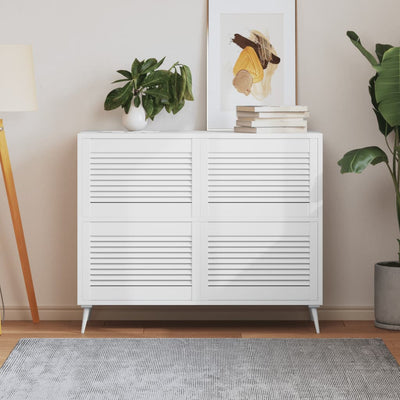 Portes d'armoires Vidaxl avec lattes 4 st 39.5x59.4 cm Bois de pin blanc