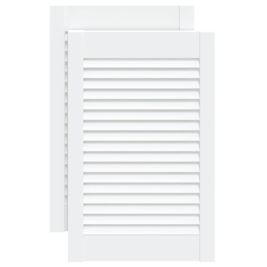 Portes d'armoires Vidaxl avec des lattes 2 pcs 61,5x39.4 cm Bois de pin blanc