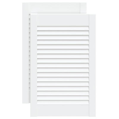 Portes d'armoires Vidaxl avec des lattes 2 pcs 61,5x39.4 cm Bois de pin blanc