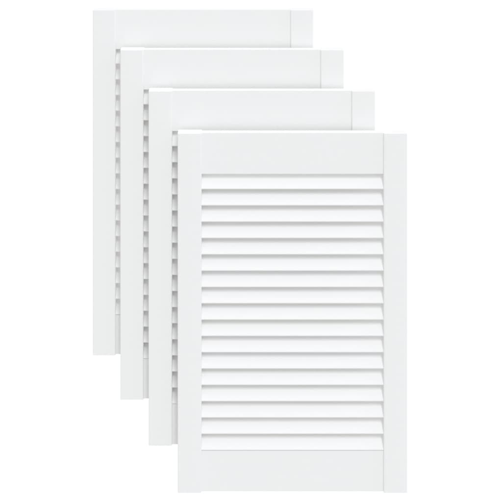 Portes d'armoire Vidaxl avec des lattes 4 pcs 61,5x39.4 cm Bois de pin blanc