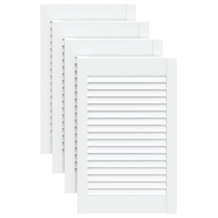 Portes d'armoire Vidaxl avec des lattes 4 pcs 61,5x39.4 cm Bois de pin blanc