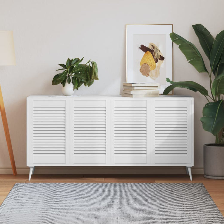 Portes d'armoire Vidaxl avec des lattes 4 pcs 61,5x39.4 cm Bois de pin blanc