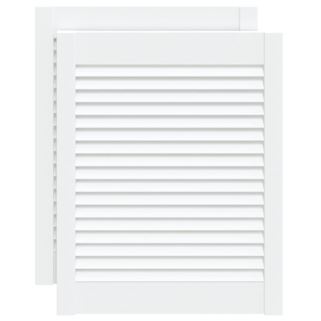 Portes d'armoires Vidaxl avec des lattes 2 pcs 61,5x49.4 cm Bois de pin blanc