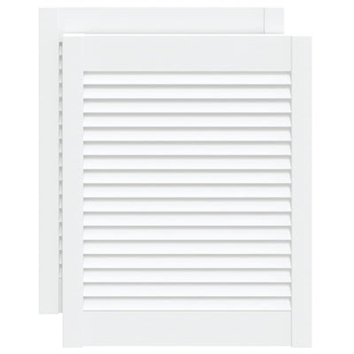 Portes d'armoires Vidaxl avec des lattes 2 pcs 61,5x49.4 cm Bois de pin blanc