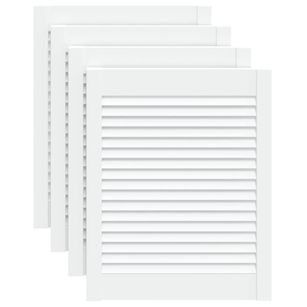 Portes d'armoire Vidaxl avec des lattes 4 pcs 61,5x49.4 cm Bois de pin blanc