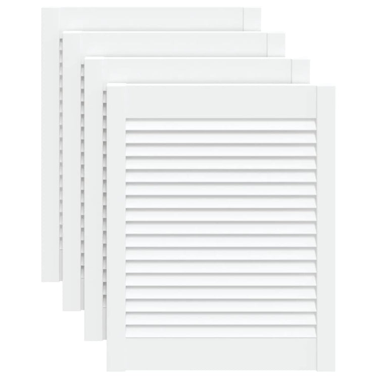 Portes d'armoire Vidaxl avec des lattes 4 pcs 61,5x49.4 cm Bois de pin blanc