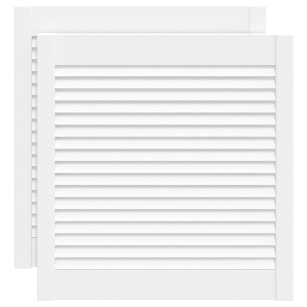 Portes d'armoires Vidaxl avec des lattes 2 pcs 61,5x59,4 cm Bois de pin blanc