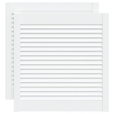 Portes d'armoires Vidaxl avec des lattes 2 pcs 61,5x59,4 cm Bois de pin blanc