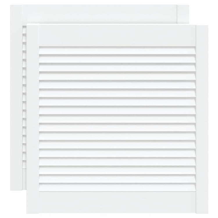 Portes d'armoires Vidaxl avec des lattes 2 pcs 61,5x59,4 cm Bois de pin blanc