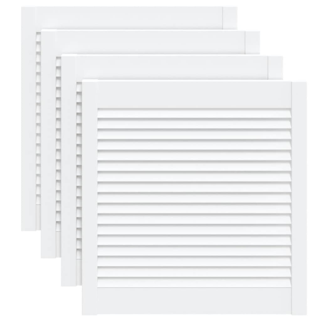 Portes d'armoires Vidaxl avec des lattes 4 pcs 61,5x59,4 cm Bois de pin blanc