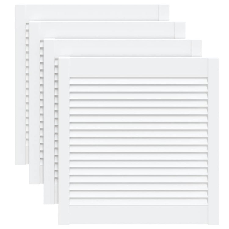 Portes d'armoires Vidaxl avec des lattes 4 pcs 61,5x59,4 cm Bois de pin blanc