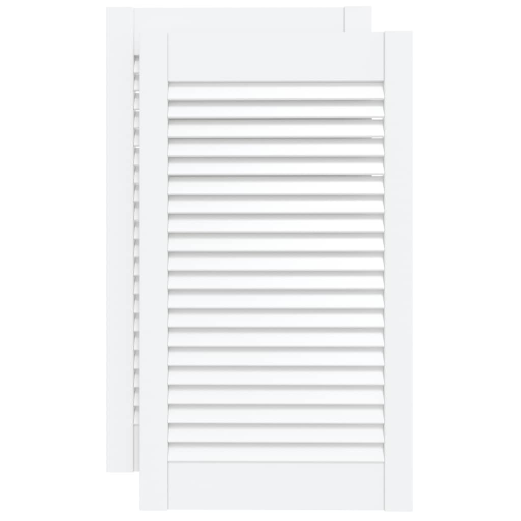 Portes d'armoire Vidaxl avec des lattes 2 pcs 69x39.4 cm Pine solide blanc