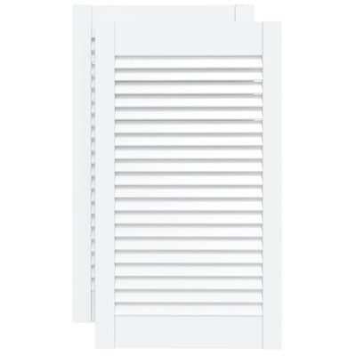 Portes d'armoire Vidaxl avec des lattes 2 pcs 69x39.4 cm Pine solide blanc