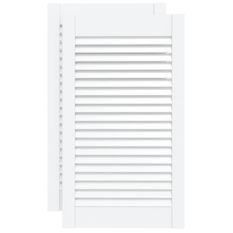 Portes d'armoire Vidaxl avec des lattes 2 pcs 69x39.4 cm Pine solide blanc