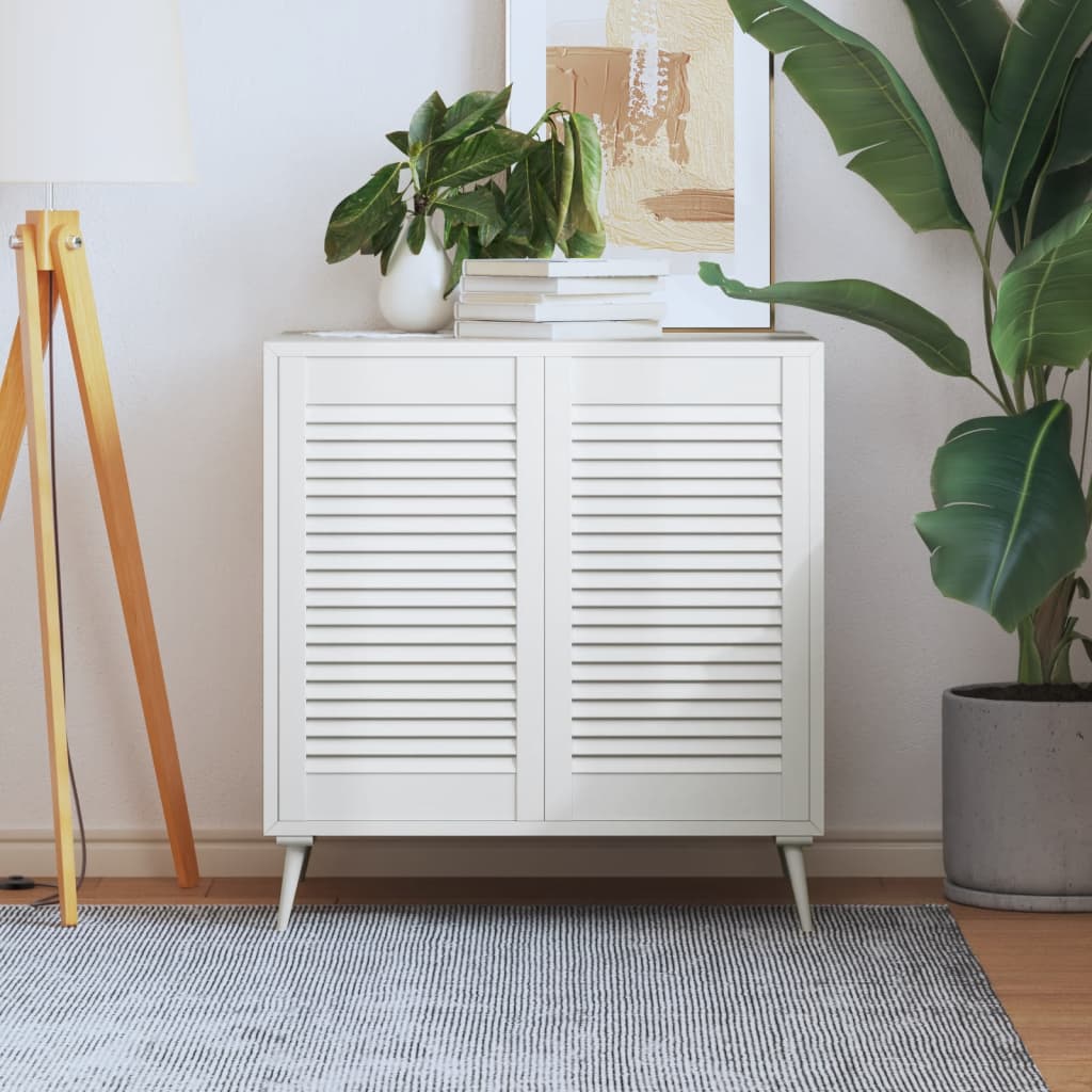 Portes d'armoire Vidaxl avec des lattes 2 pcs 69x39.4 cm Pine solide blanc