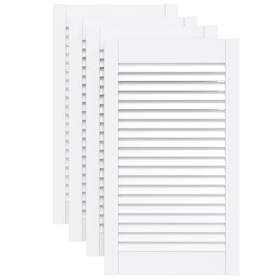 Portes d'armoire Vidaxl avec des lattes 4 pcs 69x39.4 cm Pine solide blanc