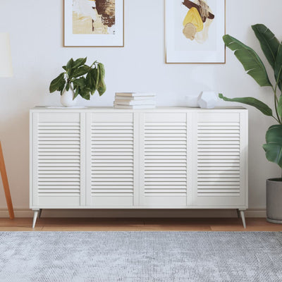Portes d'armoire Vidaxl avec des lattes 4 pcs 69x39.4 cm Pine solide blanc