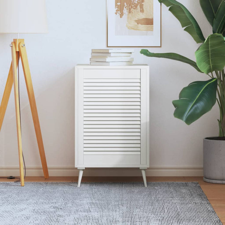 Porte d'armoire Vidaxl avec lattes 69x49.4 cm Pine solide blanc